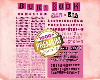Pacote de letras do Burn Book: mais de 1.000 arquivos PNG SVG (fonte digital)