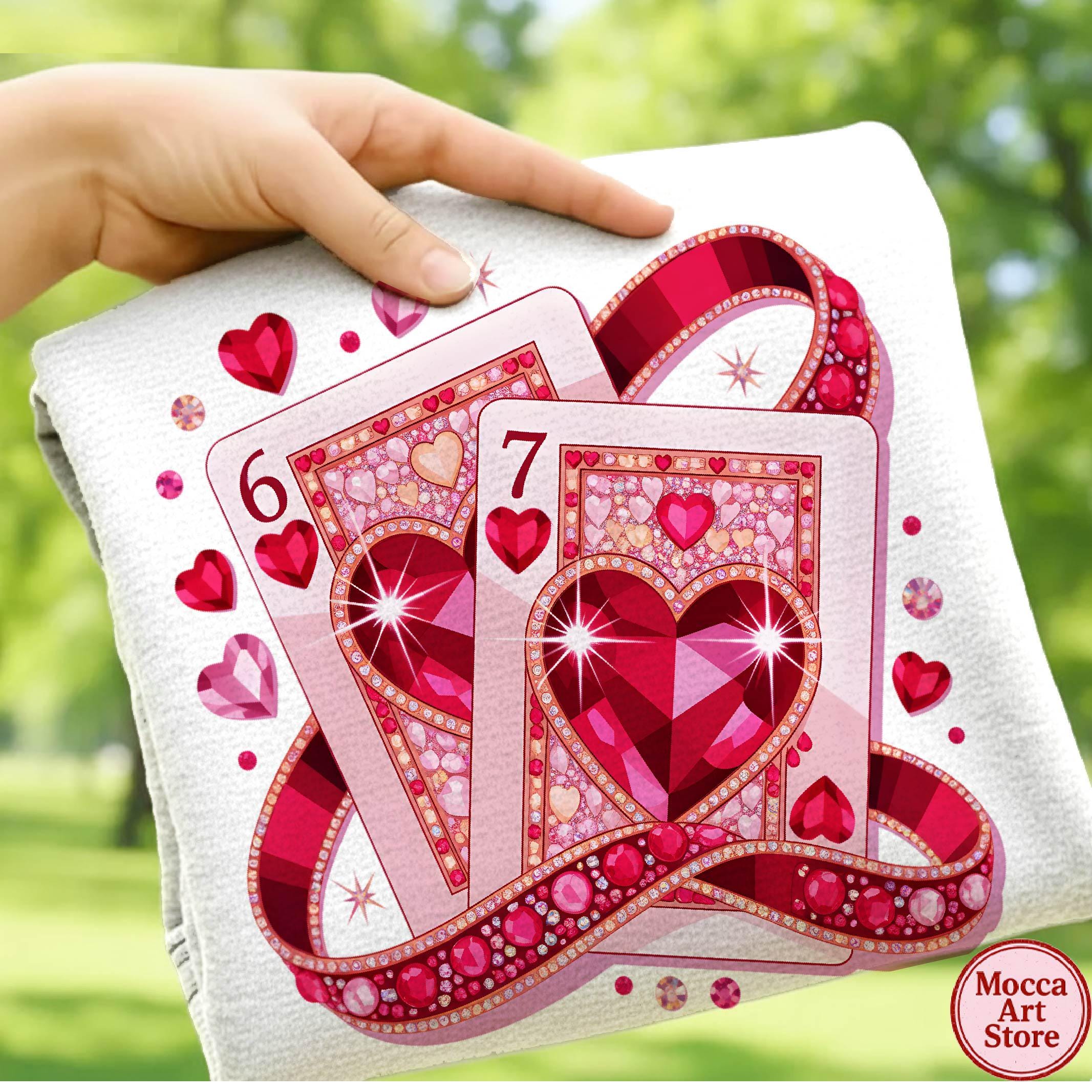 Playing Cards Rhinestone Rhinestone Playing Cards Valentine 6 7 PNG • Six Seven Coquette Heart ...