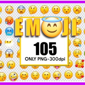 105 Emojis iOS separados, rostos de emoticons engraçados com um pacote Mega Bundle de Emojis iOS