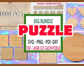Jigsaw Puzzle Template SVG: Laser Cut Vector Clipart (Digital Download)