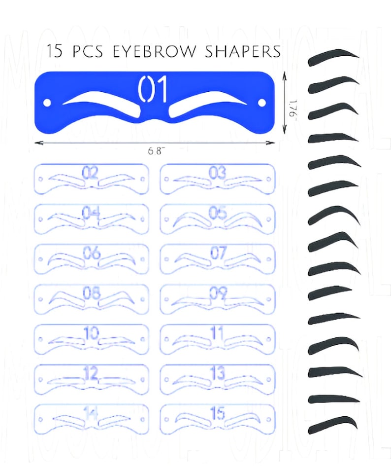 15pcs/set Reusable Eyebrow Stencil Set, Eye Brow Eyebrow Stencils SVG