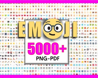 Megapaquete de más de 5000 emojis PNG: emoticones divertidos, pegatinas de emojis adorables y un paquete de imágenes prediseñadas digitales.