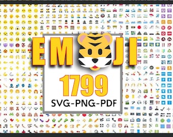 Paquete de 1799 emojis SVG/PNG (descarga digital)