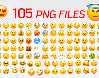 105 Separated ios Emoji, Funny Emoticons Faces with an IOS Emoji Pack Mega Bundle