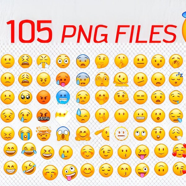 105 Getrennte ios Emoji, lustige Emoticons Gesichter mit einem IOS Emoji Pack Mega Bundle