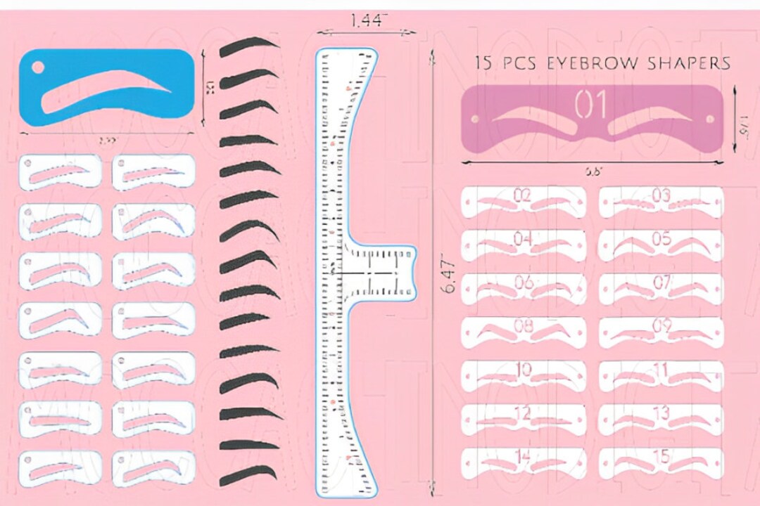 15pcs/set Reusable Eyebrow Stencil Set, Eye Brow Eyebrow Stencils SVG