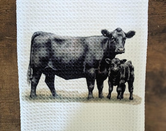 Black Angus Pair Kitchen Towel