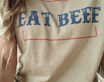 Eat Beef Western Crewneck Sweatshirt / Tshirt