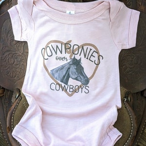 Cowponies over Cowboys Girl's Western Tee/Onesie