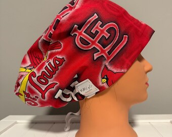 Euro or Ponytail Style Scrub Cap St. Louis Cardinals Red, Cards, MLB, Baseball