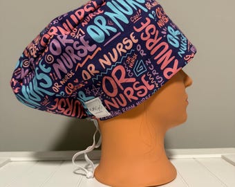 Euro or Ponytail Style Scrub Cap OR Nurse Scribbles