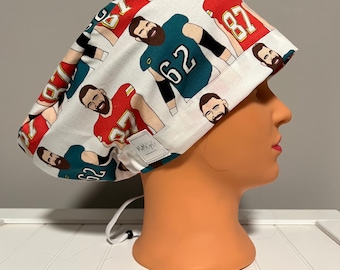Euro or Ponytail Style Scrub Cap Kansas City Chiefs, KC, NFL, Football