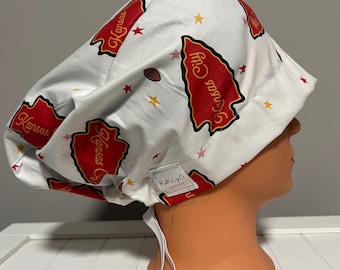 Euro or Ponytail Style Scrub Cap Kansas City Chiefs, KC, football, NFL