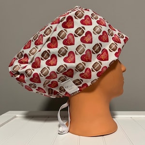 Euro or Ponytail Style Scrub Cap KC Hearts, Kansas City Chiefs, KC Chiefs, Arrowheads, Football, NFL