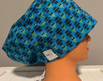 Euro or Ponytail Style Scrub Cap Can’t Touch This, Cactus, Prickly, Funny, Punny