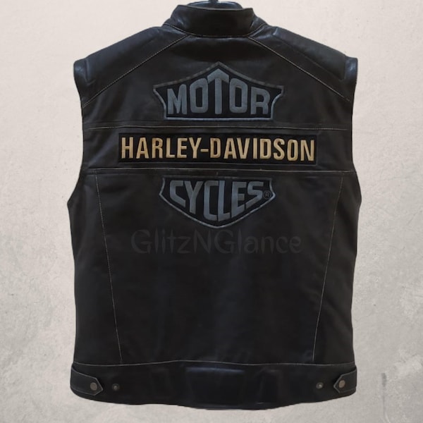 Mens Passing Link Leather Vest Etsy