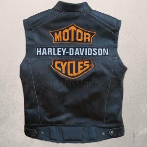 Harley davidson passing link leather vest hot sale