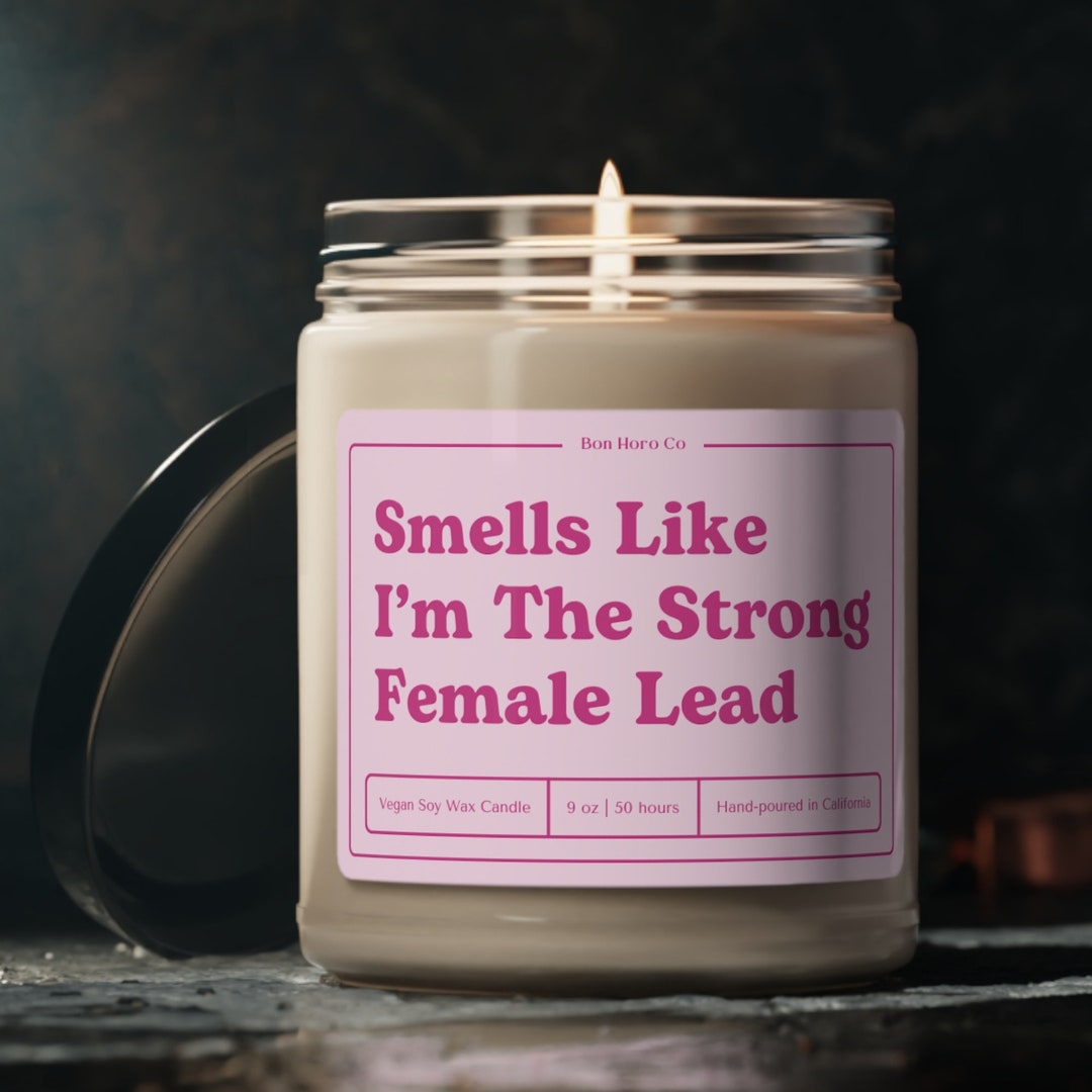 Smells Like I'm the Strong Female Lead Hot Pink Candle Gifts for Her