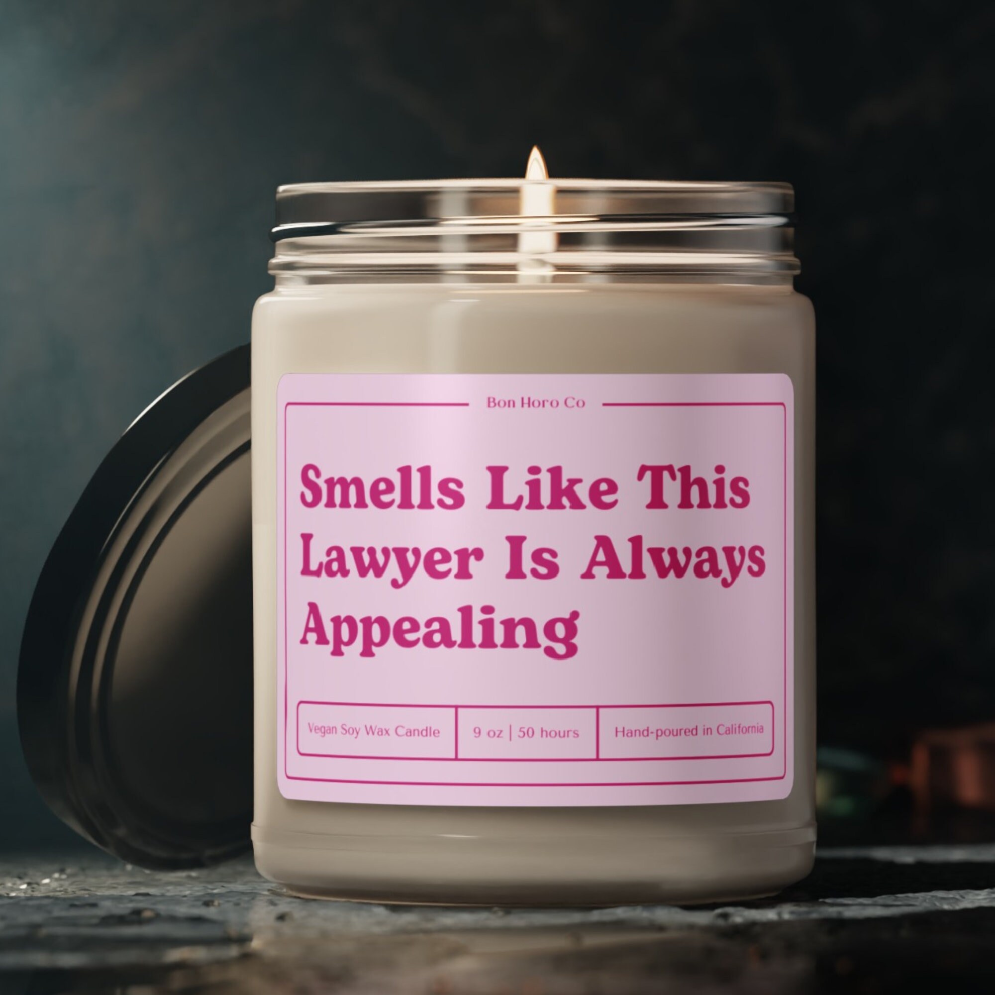 Smells Like This Lawyer Is Always Appealing | Hot Pink | Gift for Her | Lawyer Gift | Vegan Soy Wax Candle | Funny Lawyer Candle Gift