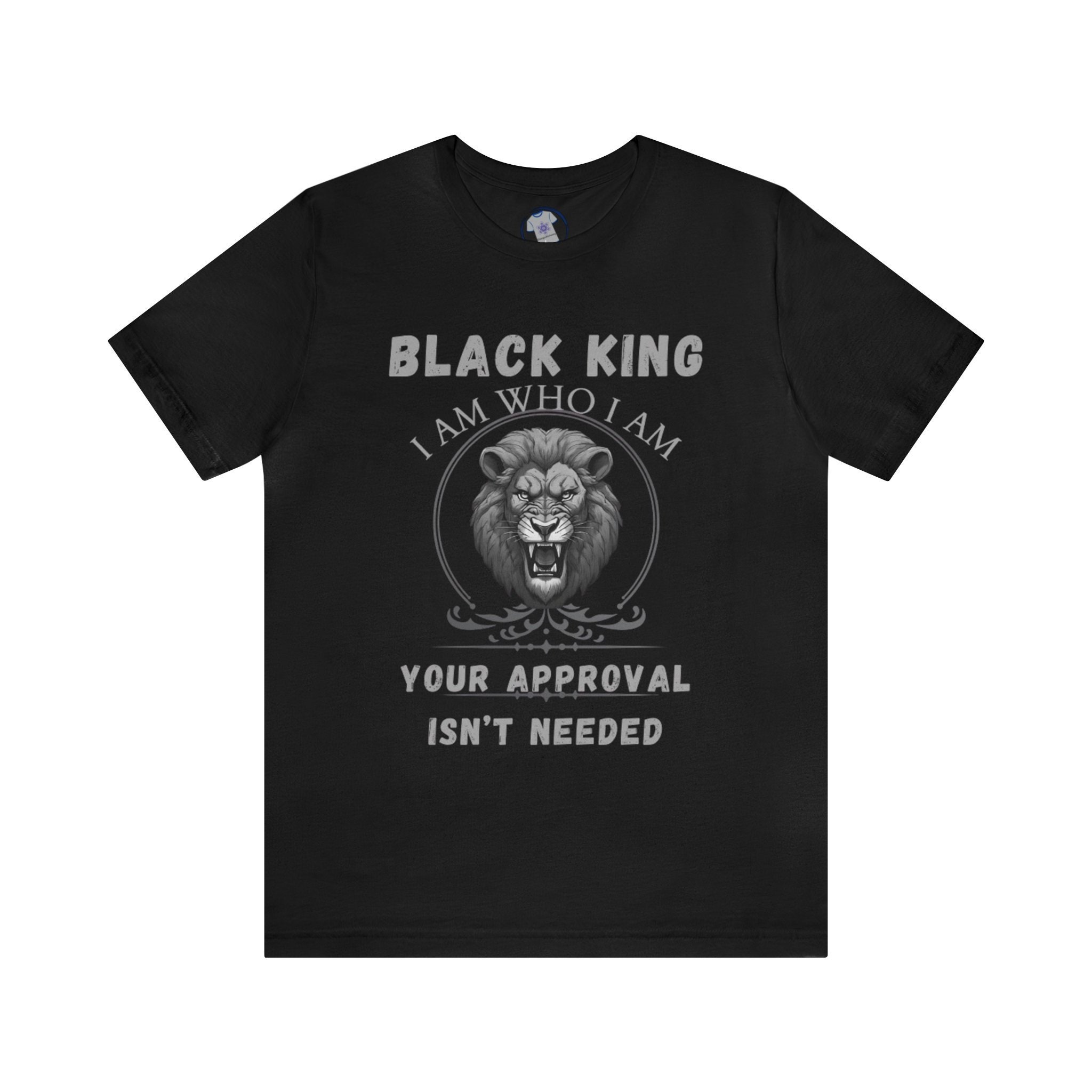 Black King Lion Unisex Jersey Tee, Black Royalty Design No Need