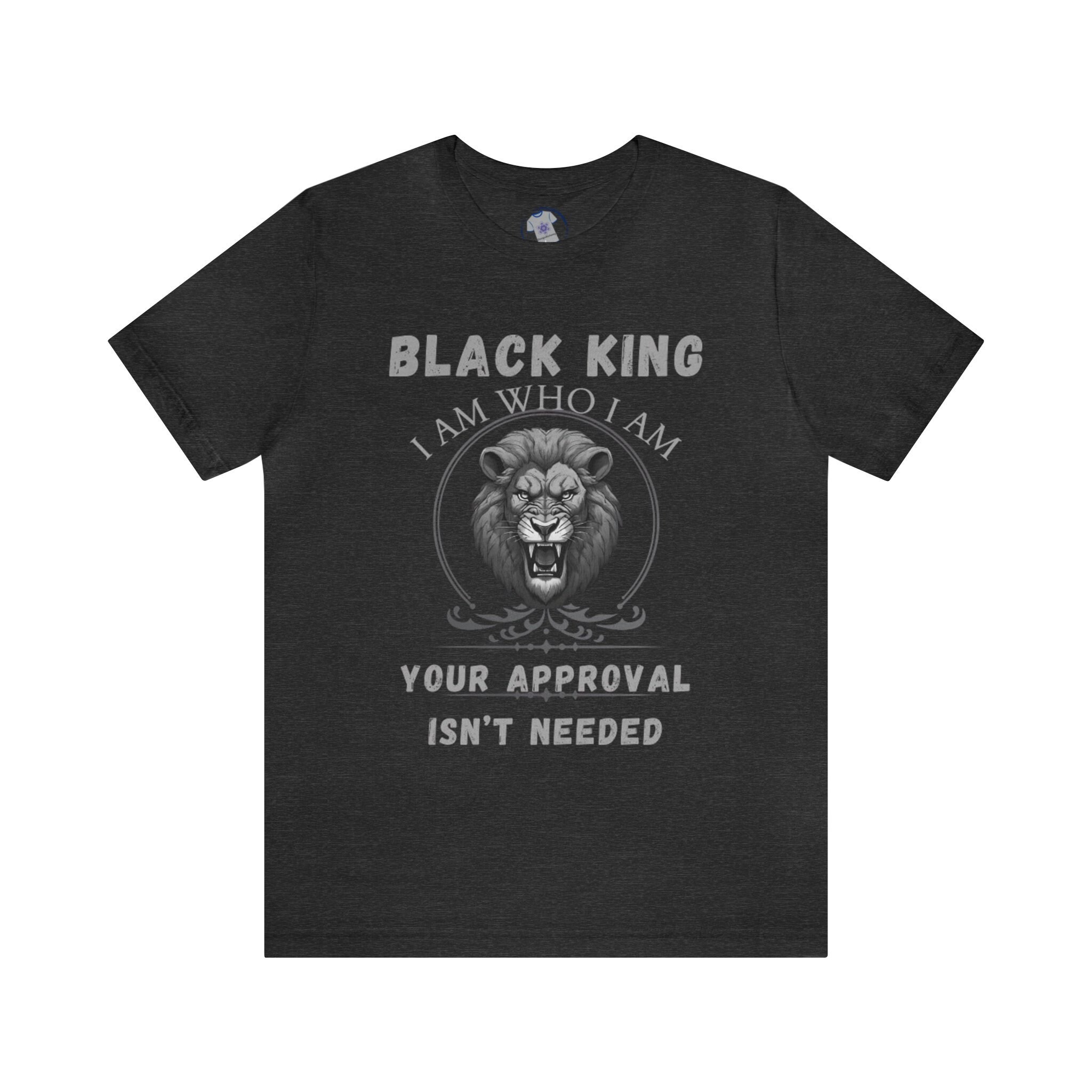 Black King Lion Unisex Jersey Tee, Black Royalty Design No Need