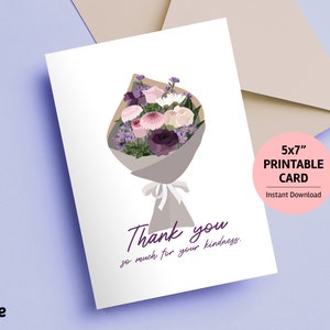 Thank you bouquet 1, printable card, instant download, greeting card, celebration, party