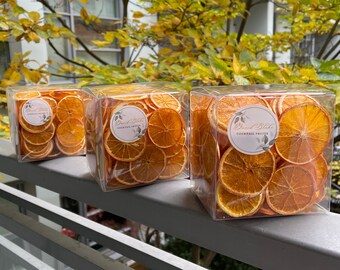 Fatias de laranja - Laranja seca - 360+ peças de laranja - Presente de laranja - Conjunto de caixa de presente - Laranja desidratada - Potpourri - Laranjas perfumadas