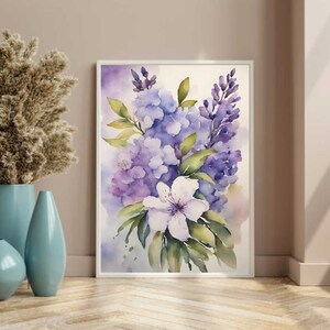 Wildflowers Bouquet Print, Watercolor Flowers, Vibrant Floral Prints, Floral wall art prints, Floral prints download, Botanical print