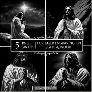 Jesus Christ Portrait PNG, Religious Prayer, Nativity Scene, Laser Engraving File, Slate Coasters PNG,  Christian Artwork, Laser Burn PNG