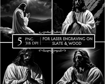 Jesus Christ Laser Engraving File, Slate Coasters PNG, CNC Router Files,  Laser Burn Religious Prayer, Nativity Scene, Christian Artwork