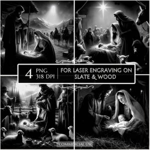 Mary Joseph Christmas Religious Theme, Nativity Scene, Christmas Christ, Christian Gift, Laser Engraving File, Religious Laser Burn JesusPNG