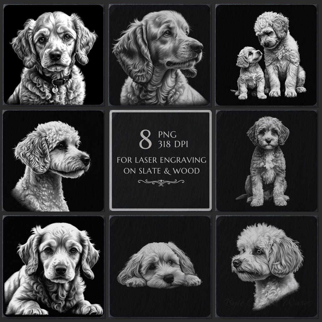 Cockerpoo Dog Bundle, Laser Engraving PNG Files, Dog Breed Laser Burn ...