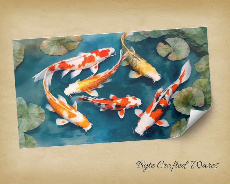 Watercolor Koi Fish Print - Set of 3 Prints - Koi Wall Art - Printable Japanese Print - Koi Fish Painting - Fish Poster - Zen art
