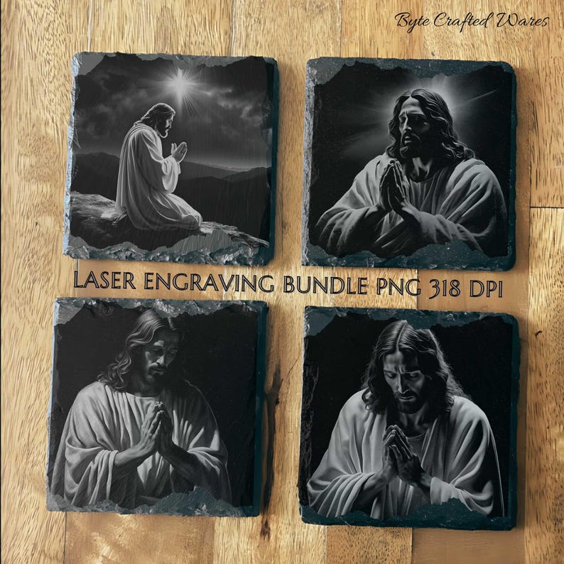 Jesus Christ Laser Engraving File, Slate Coasters PNG, CNC Router Files ...