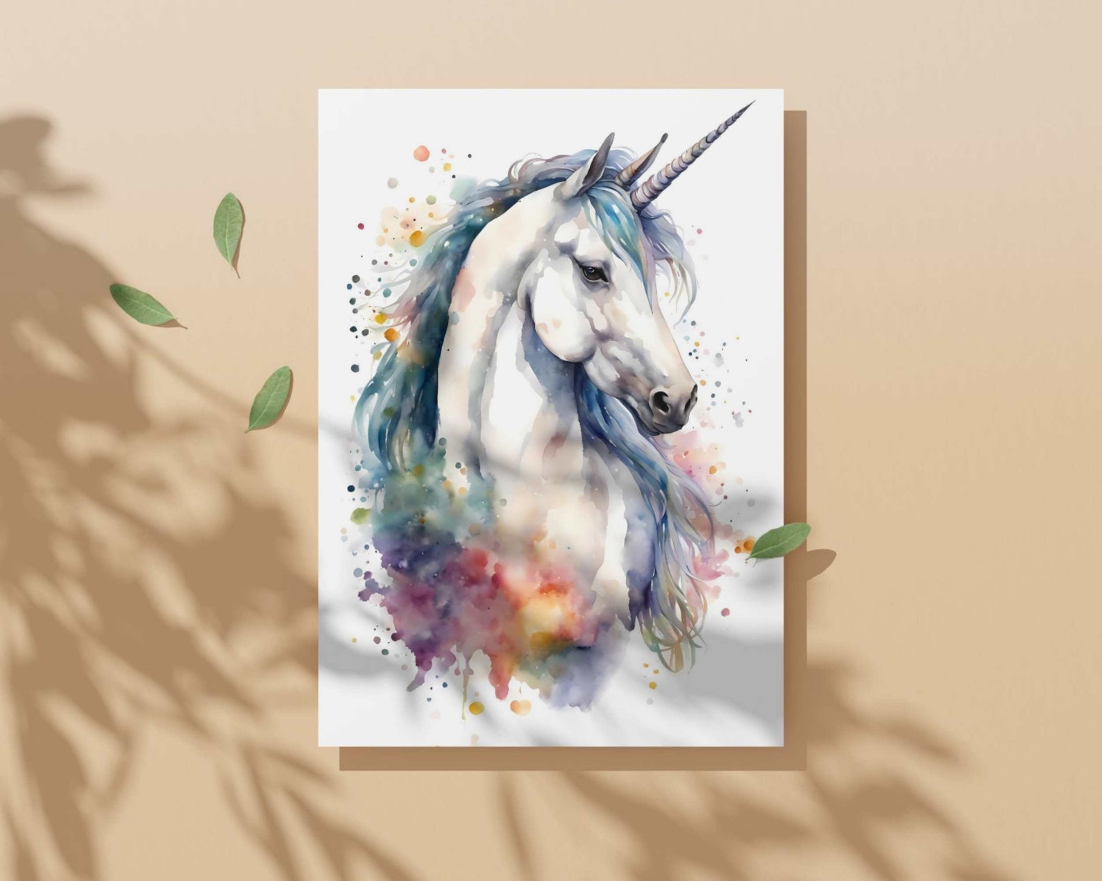 Unicorn Watercolor Art Print, Unicorn Painting Wall Art Decor, Original Artwork, Wild Animals ...