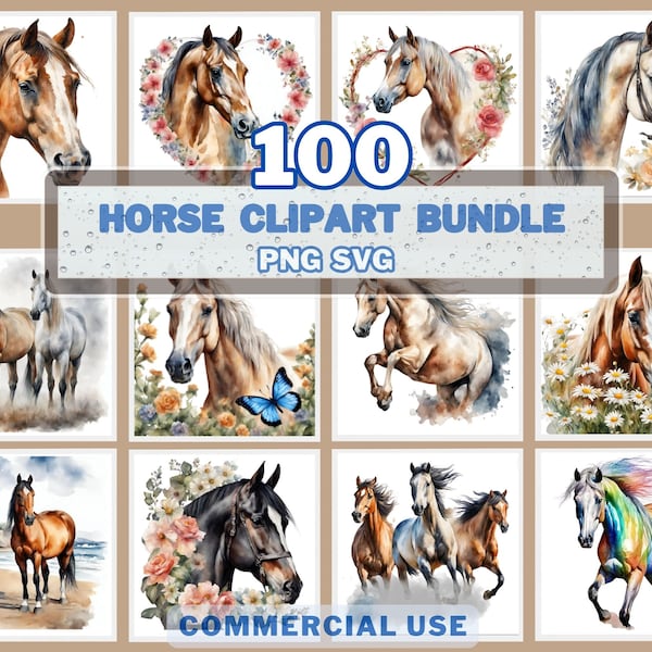 100 Horse Clipart Bundle, Horse png, Horse sublimation, Horse svg, Horse Painting, Horse art, Commercial use, Horse print, Horse lover