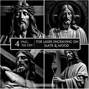 Jesus Christ Laser Engraving PNG, 3D Nativity Scene, Christian Slate Etching File, Laser Burn Design, CNC Router, Glowforge, Lightburn