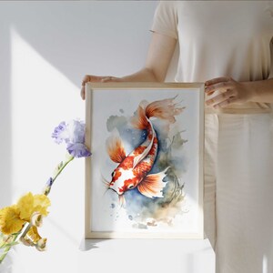 Watercolor Koi Fish Print - Set of 3 Prints - Koi Wall Art - Printable Japanese Print - Koi Fish Painting - Fish Poster - Zen art