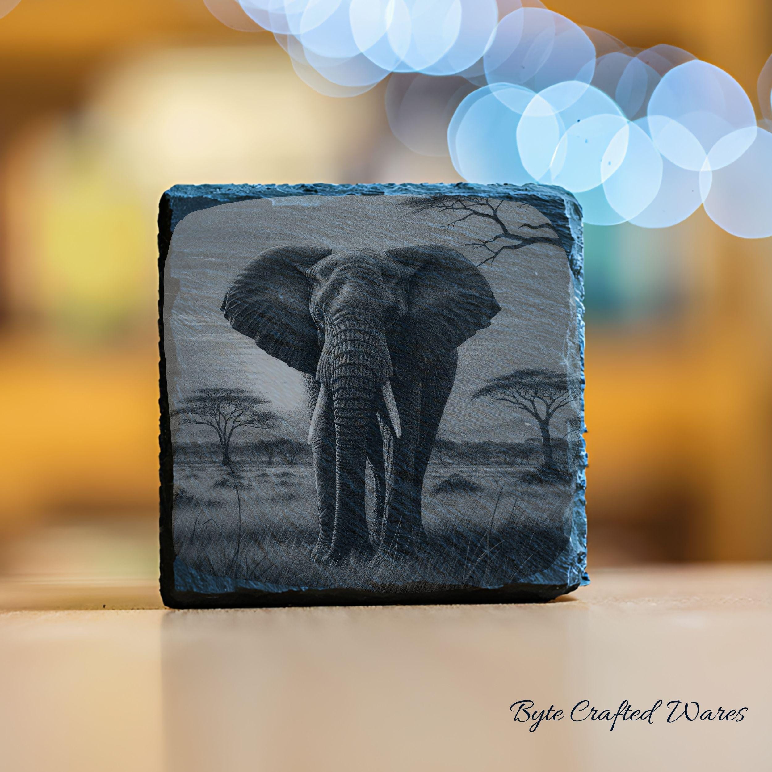 Elephant Bundle, Laser Engraving PNG Files, Slate Coaster Etching ...