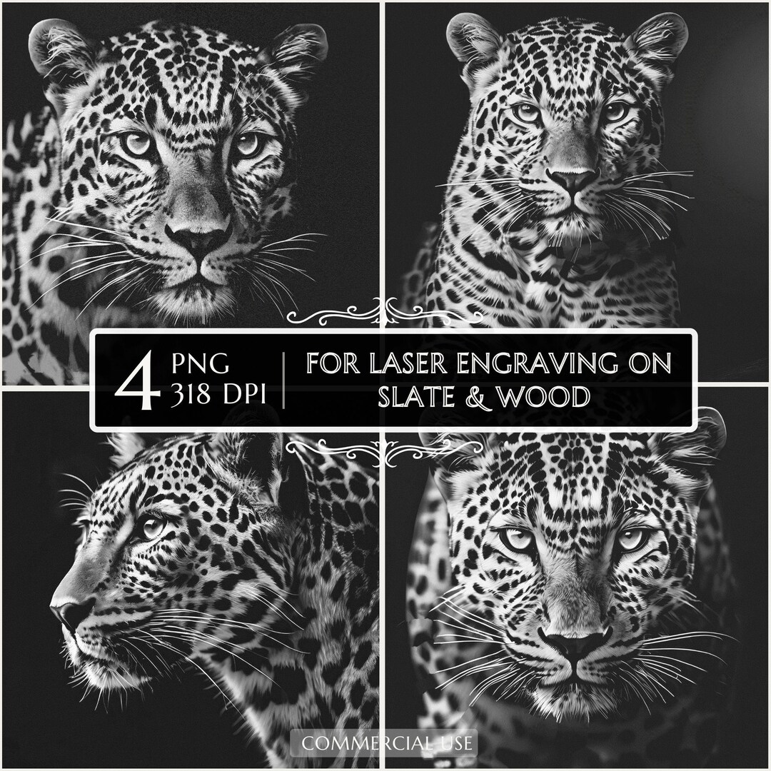 Cheetah PNG Laser Ready Engraving, Laser File, Slate Wood Engraving ...