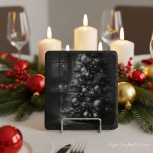 12 Christmas Tree Winter BUNDLE, Laser Burn PNG, Laser Engraving, Xmas, Glowforge File, Lightburn File Slate Coasters 3D Illusion Laser file image 8
