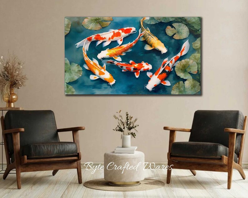 Watercolor Koi Fish Print - Set of 3 Prints - Koi Wall Art - Printable Japanese Print - Koi Fish Painting - Fish Poster - Zen art