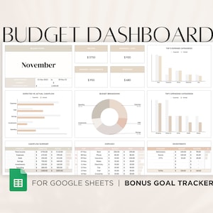 Budget Dashboard Spreadsheet: Personal Finance Tracker (Google Sheets)