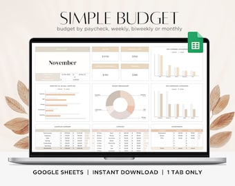 Budgetsjabloon voor Google Spreadsheets: op nul gebaseerd financieel dashboard (digitale download)