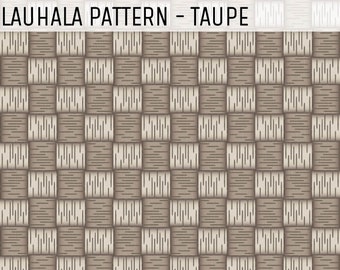 Lauhala Patroon - Taupe - Hawaii Naadloos patroon - Hawaii Sublimatie Design - Achtergrond Naadloos - Stofpatroon PNG - Geweven Naadloos