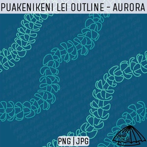 Puakenikeni Lei Outline Pattern - Aurora - Hawaii Seamless Design - Seamless Repeating Pattern - Hawaiian Lei Seamless - Sublimation PNG