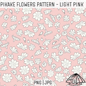 Pikake Flowers Pattern - Light Pink - Hawaii Seamless Pattern - Hawaii Sublimation Design - Fabric Pattern PNG - Little Flowers Seamless