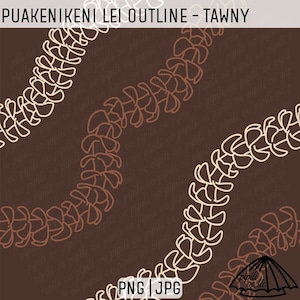 Puakenikeni Lei Outline Pattern - Tawny - Hawaii Seamless Design - Seamless Repeating Pattern - Hawaiian Lei Seamless - Sublimation PNG
