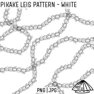 Pikake Leis Pattern - White - Pikake Lei PNG - Lei Strand Seamless - Seamless Repeating - Hawaii Seamless Repeat - Hawaii Seamless Pattern