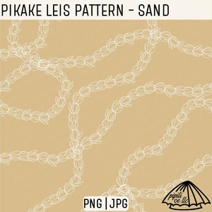 Pikake Leis Pattern - Sand - Pikake Lei PNG - Lei Strand Seamless - Seamless Repeating - Floral Seamless Repeat - Hawaii Seamless Pattern